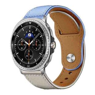 For Samsung Galaxy Watch8 / 8 Classic xDfind Rivet Buckle Genuine Leather Watch Band(Lavender White)