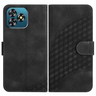 For Oukitel C53 Elephant Head Embossed Phone Leather Case with Lanyard(Black)