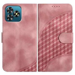 For Oukitel C53 Elephant Head Embossed Phone Leather Case with Lanyard(Pink)