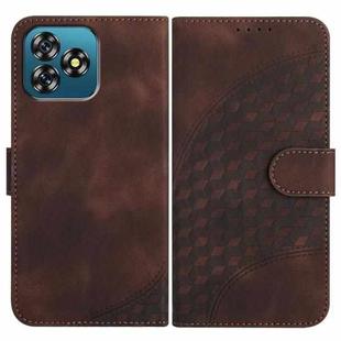 For Oukitel C53 Elephant Head Embossed Phone Leather Case with Lanyard(Coffee)