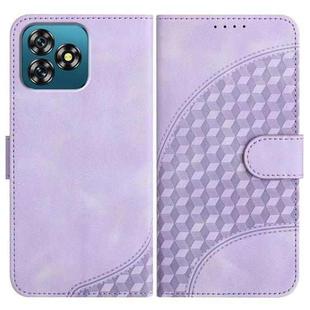 For Oukitel C53 Elephant Head Embossed Phone Leather Case with Lanyard(Light Purple)