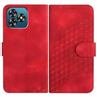 For Oukitel C53 Elephant Head Embossed Phone Leather Case with Lanyard(Red)