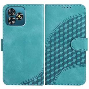For Oukitel C53 Elephant Head Embossed Phone Leather Case with Lanyard(Light Blue)