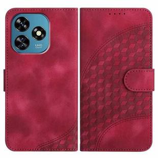 For Oukitel C51 Elephant Head Embossed Phone Leather Case with Lanyard(Rose Red)