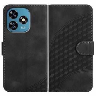 For Oukitel C51 Elephant Head Embossed Phone Leather Case with Lanyard(Black)