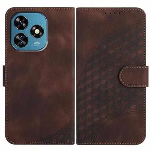 For Oukitel C51 Elephant Head Embossed Phone Leather Case with Lanyard(Coffee)