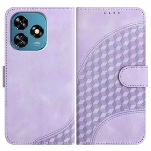 For Oukitel C51 Elephant Head Embossed Phone Leather Case with Lanyard(Light Purple)