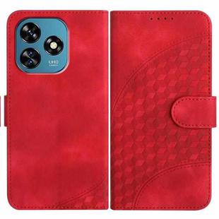 For Oukitel C51 Elephant Head Embossed Phone Leather Case with Lanyard(Red)