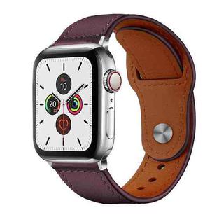 For Apple Watch 42 / 44 / 45 / 46 / 49mm xDfind Rivet Buckle Genuine Leather Watch Band(Jujube Red)