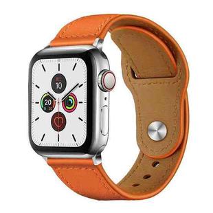 For Apple Watch 38 / 40 / 41 / S10 42mm xDfind Rivet Buckle Genuine Leather Watch Band(Orange)