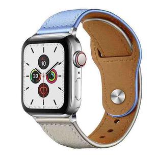 For Apple Watch 38 / 40 / 41 / S10 42mm xDfind Rivet Buckle Genuine Leather Watch Band(Lavender White)