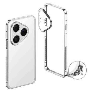 For Huawei Pura 80 5G Metal Frame Heat Dissipation Phone Case with Camera Guard Ring(Silver)