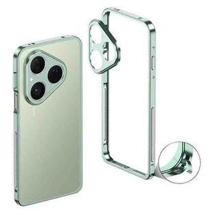 For Huawei Pura 80 5G Metal Frame Heat Dissipation Phone Case with Camera Guard Ring(Light Green)
