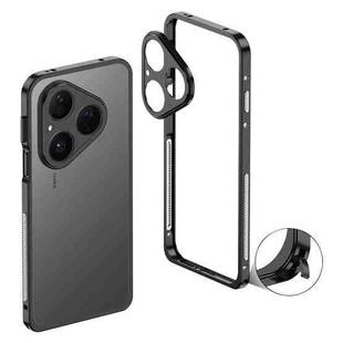 For Huawei Pura 80 5G Metal Frame Heat Dissipation Phone Case with Camera Guard Ring(Black)