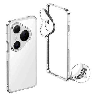 For Huawei Pura 80 Pro 5G / 80 Pro+ 5G Metal Frame Heat Dissipation Phone Case with Camera Guard Ring(Silver)