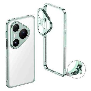 For Huawei Pura 80 Pro 5G / 80 Pro+ 5G Metal Frame Heat Dissipation Phone Case with Camera Guard Ring(Light Green)