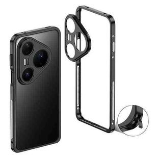 For Huawei Pura 80 Pro 5G / 80 Pro+ 5G Metal Frame Heat Dissipation Phone Case with Camera Guard Ring(Black)