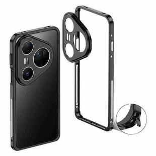 For Huawei Pura 80 Ultra 5G Metal Frame Heat Dissipation Phone Case with Camera Guard Ring(Black)