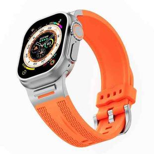 For Apple Watch 46mm / 49mm / 45mm / 44mm Tuobuzhe Woven Texture Silicone Watch Band(Orange)