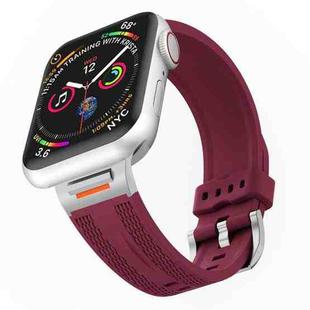 For Apple Watch 42mm / 41mm / 40mm / 38mm Tuobuzhe Woven Texture Silicone Watch Band(Wine Red)