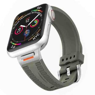 For Apple Watch 42mm / 41mm / 40mm / 38mm Tuobuzhe Woven Texture Silicone Watch Band(Forest Green)