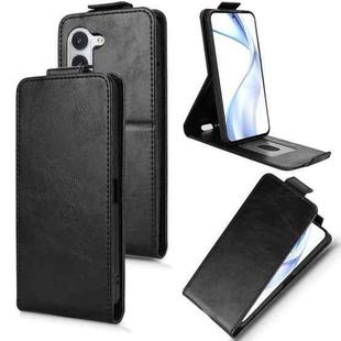 For Fujitsu Arrows Alpha F-51F Magnetic Vertical Flip Leather Phone Case with Buckle(Black)