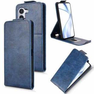 For Fujitsu Arrows Alpha F-51F Magnetic Vertical Flip Leather Phone Case with Buckle(Blue)