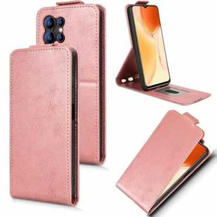 For Oukitel C1 / C1 Pro Magnetic Vertical Flip Leather Phone Case with Buckle(Rose Gold)