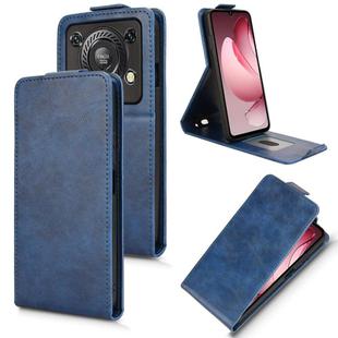 For Oukitel C60 / C60 Pro Magnetic Vertical Flip Leather Phone Case with Buckle(Blue)