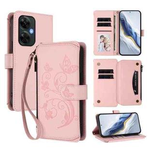 For OnePlus Nord CE 3 Lite 5G / N30 5G Butterfly Love Flower Multi-card Zipper Wallet Leather Phone Case(Pink)