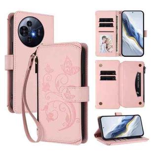 For TCL 50 NxtPaper / 50 Pro NxtPaper 5G Butterfly Love Flower Multi-card Zipper Wallet Leather Phone Case(Pink)
