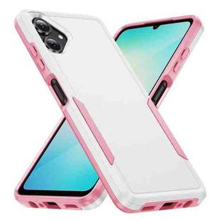 For Samsung Galaxy A06 4G / 5G Pioneer Armor Heavy Duty PC + TPU Phone Case(White+Pink)