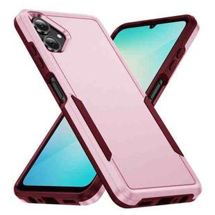 For Samsung Galaxy A06 4G / 5G Pioneer Armor Heavy Duty PC + TPU Phone Case(Pink+Rose Red)