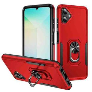 For Samsung Galaxy A06 4G / 5G Pioneer Armor Heavy Duty PC + TPU Phone Case with Holder(Red+Black)