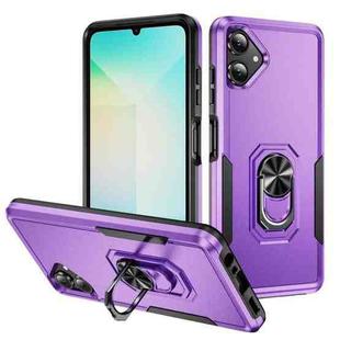 For Samsung Galaxy A06 4G / 5G Pioneer Armor Heavy Duty PC + TPU Phone Case with Holder(Purple+Black)