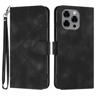 For Doogee Note 58 / Note 58 Pro Line Pattern Skin Feel Leather Phone Case(Black)