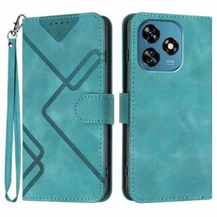 For Oukitel C51 Line Pattern Skin Feel Leather Phone Case(Light Blue)