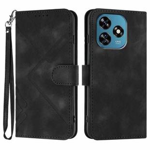 For Oukitel C51 Line Pattern Skin Feel Leather Phone Case(Black)