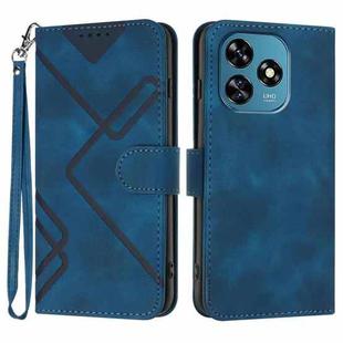 For Oukitel C51 Line Pattern Skin Feel Leather Phone Case(Royal Blue)