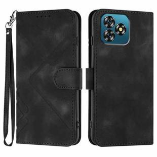 For Oukitel C53 Line Pattern Skin Feel Leather Phone Case(Black)