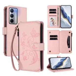 For Realme Narzo 80x Butterfly Love Flower Multi-card Zipper Wallet Leather Phone Case(Pink)