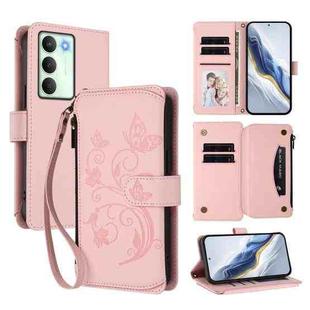For Realme V70 5G / 14x Global / C75 5G Butterfly Love Flower Multi-card Zipper Wallet Leather Phone Case(Pink)