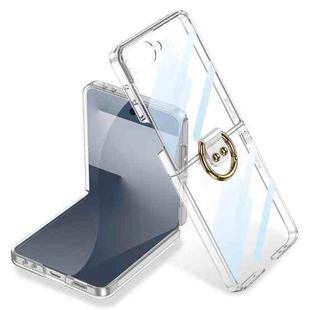 For Samsung Galaxy Z Flip7 5G GKK Integrated Electroplating Phantom Full Coverage Phone Case with Ring(Transparent)