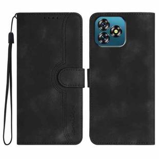 For Oukitel C53 Heart Pattern Skin Feel Leather Phone Case(Black)