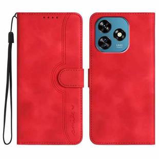 For Oukitel C51 Heart Pattern Skin Feel Leather Phone Case(Red)