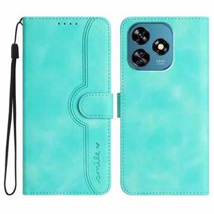 For Oukitel C51 Heart Pattern Skin Feel Leather Phone Case(Light Blue)