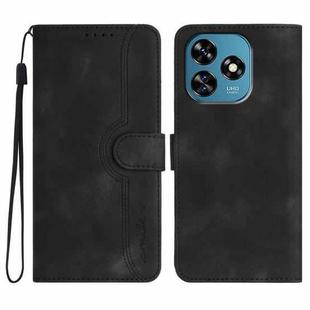 For Oukitel C51 Heart Pattern Skin Feel Leather Phone Case(Black)