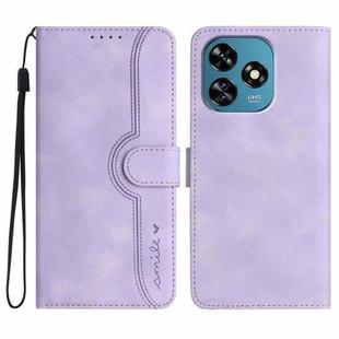 For Oukitel C51 Heart Pattern Skin Feel Leather Phone Case(Purple)