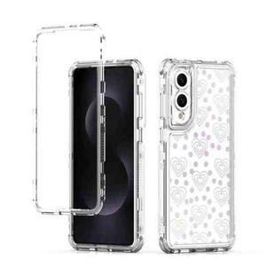 For Samsung Galaxy S25 Edge 5G Transparent Acrylic Laser Paper Phone Case(Love Heart)