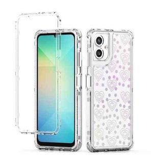 For Samsung Galaxy A06 4G Transparent Acrylic Laser Paper Phone Case(Love Heart)